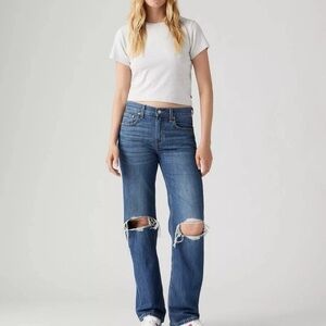 Levi's LOW PRO Straight Leg Jeans Distressed Sz 30 (34”x30”)